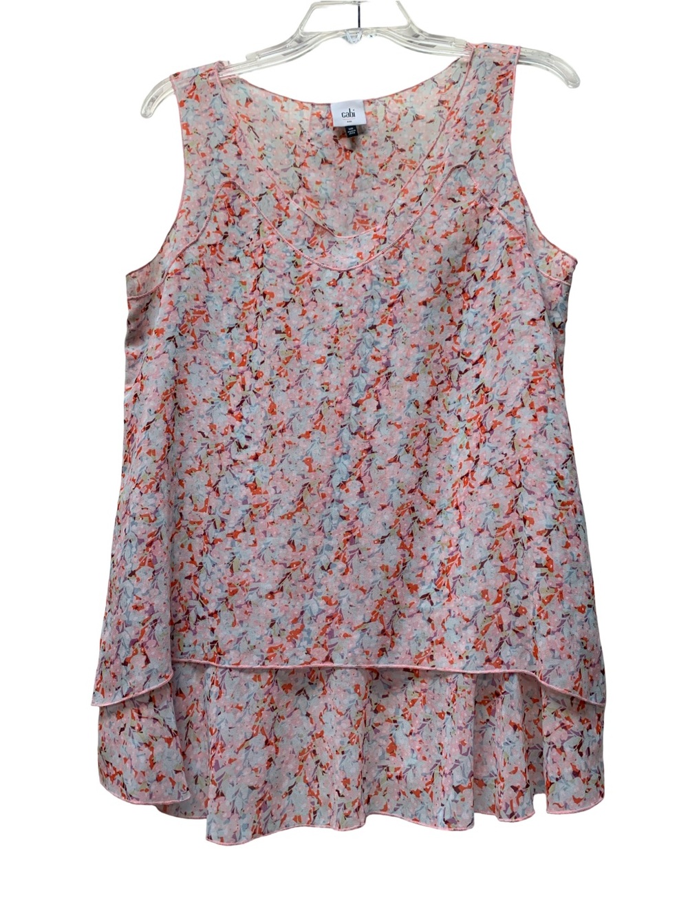 CAbi Bella Pink Floral Layered Camisole Tank